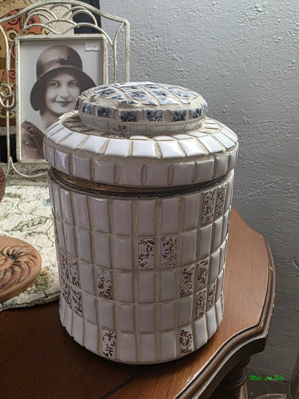 Vintage Mosaic covered La Palina Senators Brass Cigar Humidor